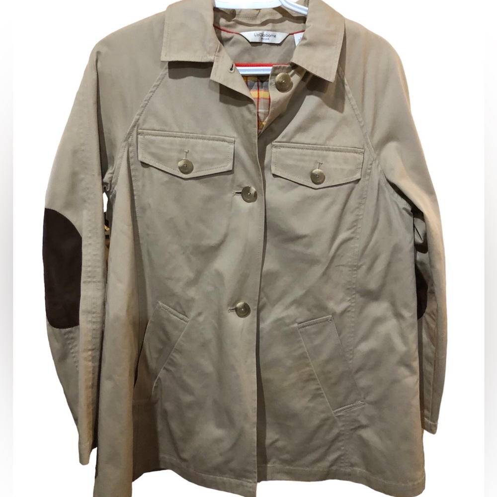 Liz Claiborne New York Jacket with detachable plaid liner Small